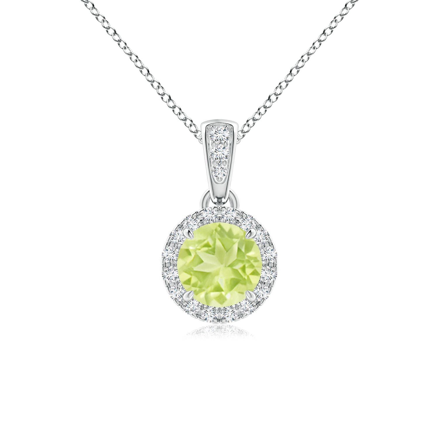 A - Peridot / 0.63 CT / 14 KT White Gold