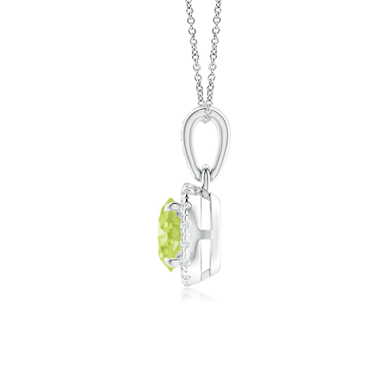 A - Peridot / 0.63 CT / 14 KT White Gold