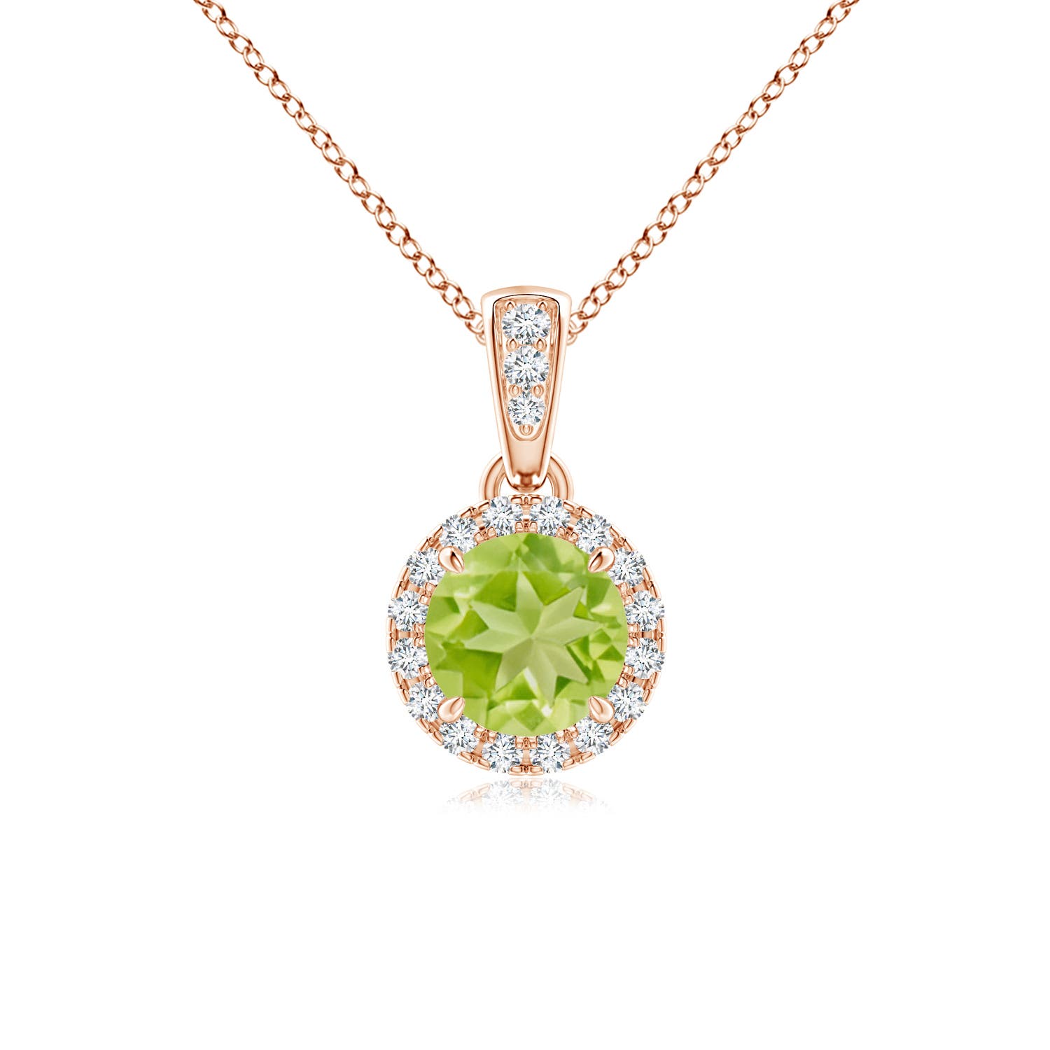 AA - Peridot / 0.63 CT / 14 KT Rose Gold