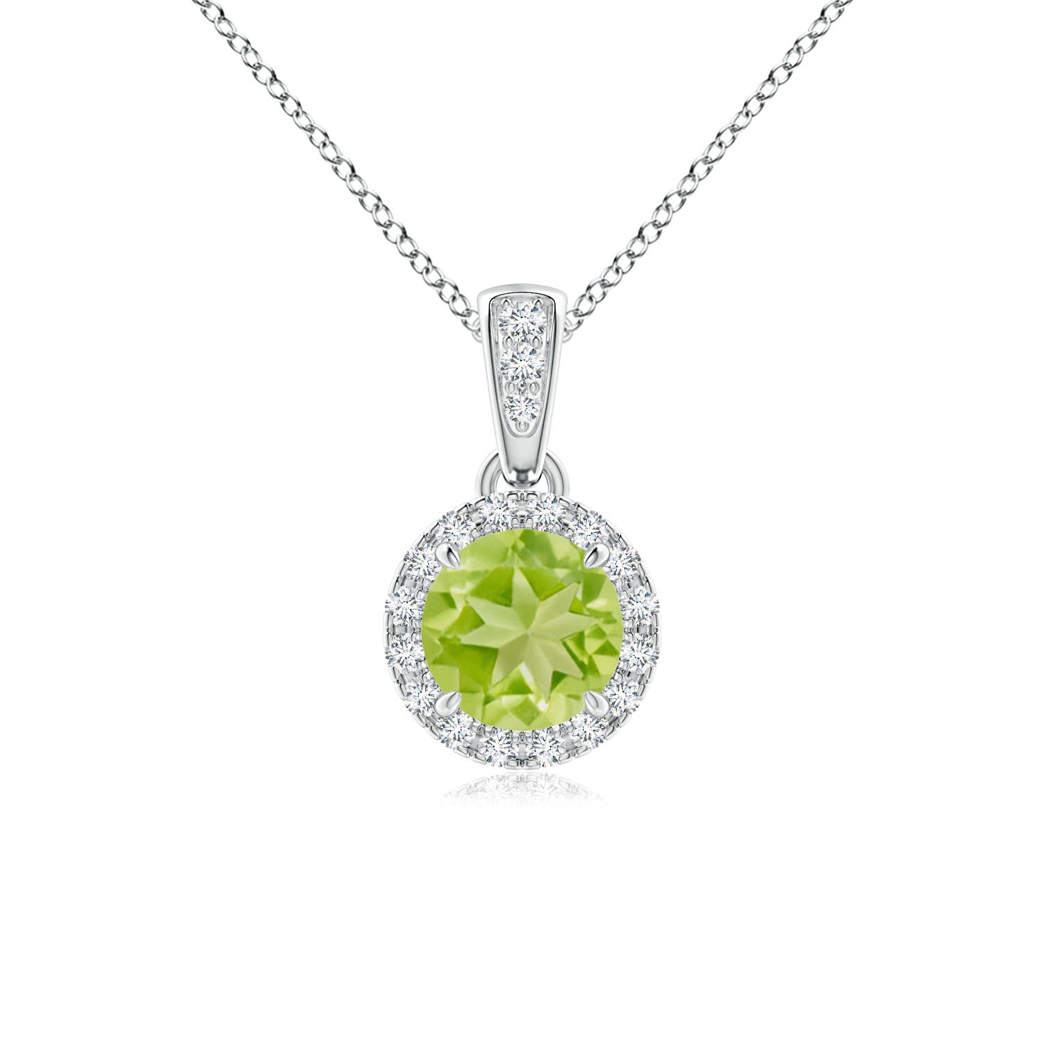 AA - Peridot / 0.63 CT / 14 KT White Gold