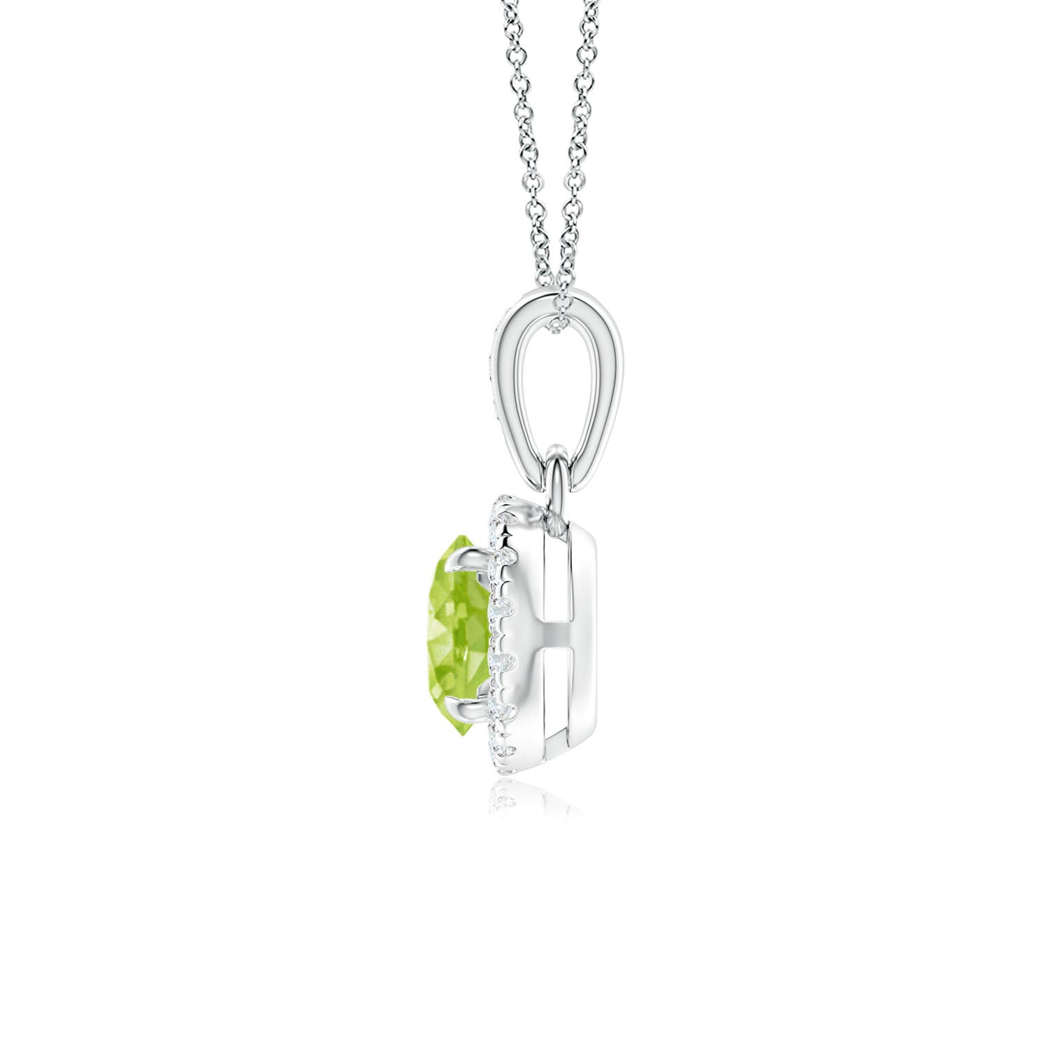 AA - Peridot / 0.63 CT / 14 KT White Gold