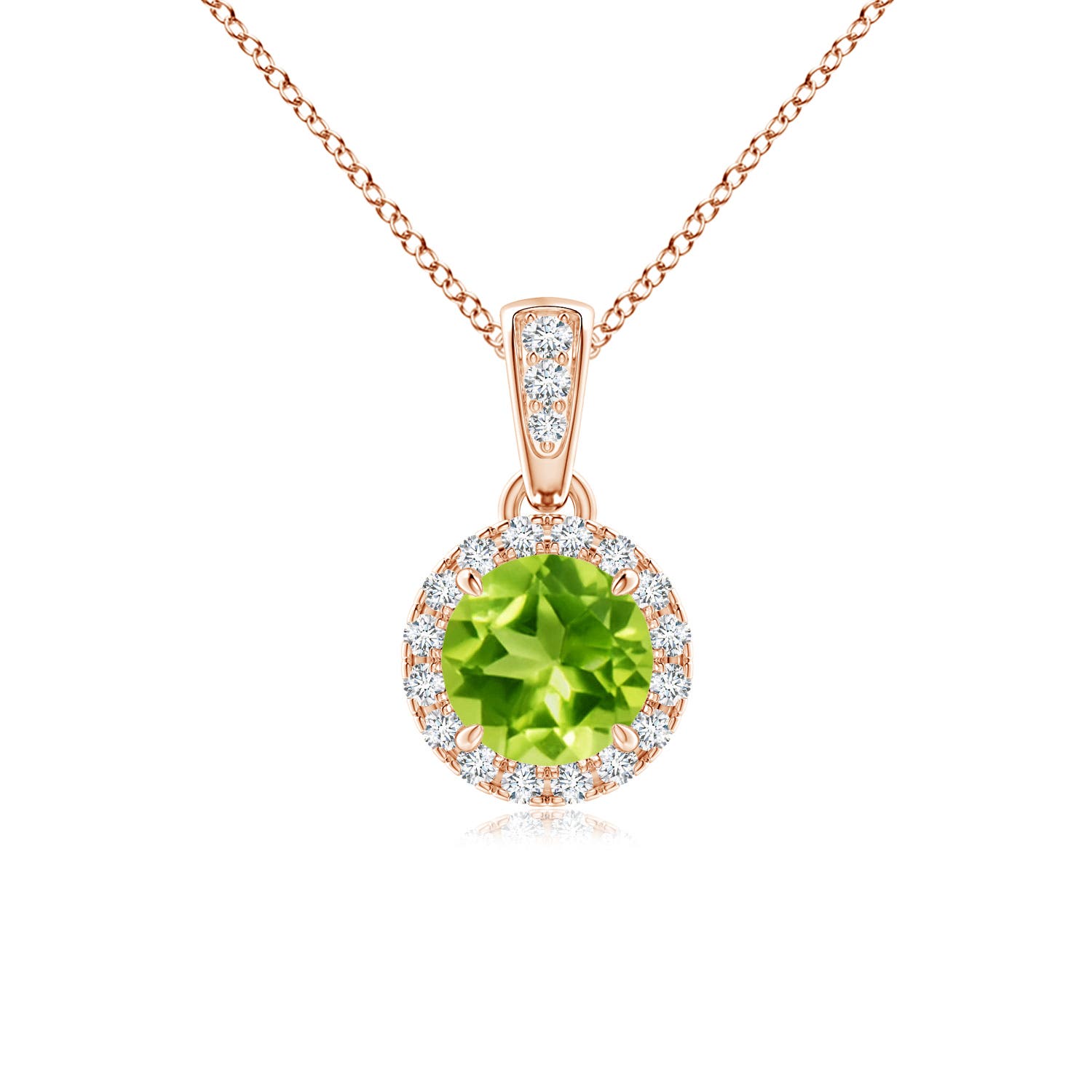 AAA - Peridot / 0.63 CT / 14 KT Rose Gold