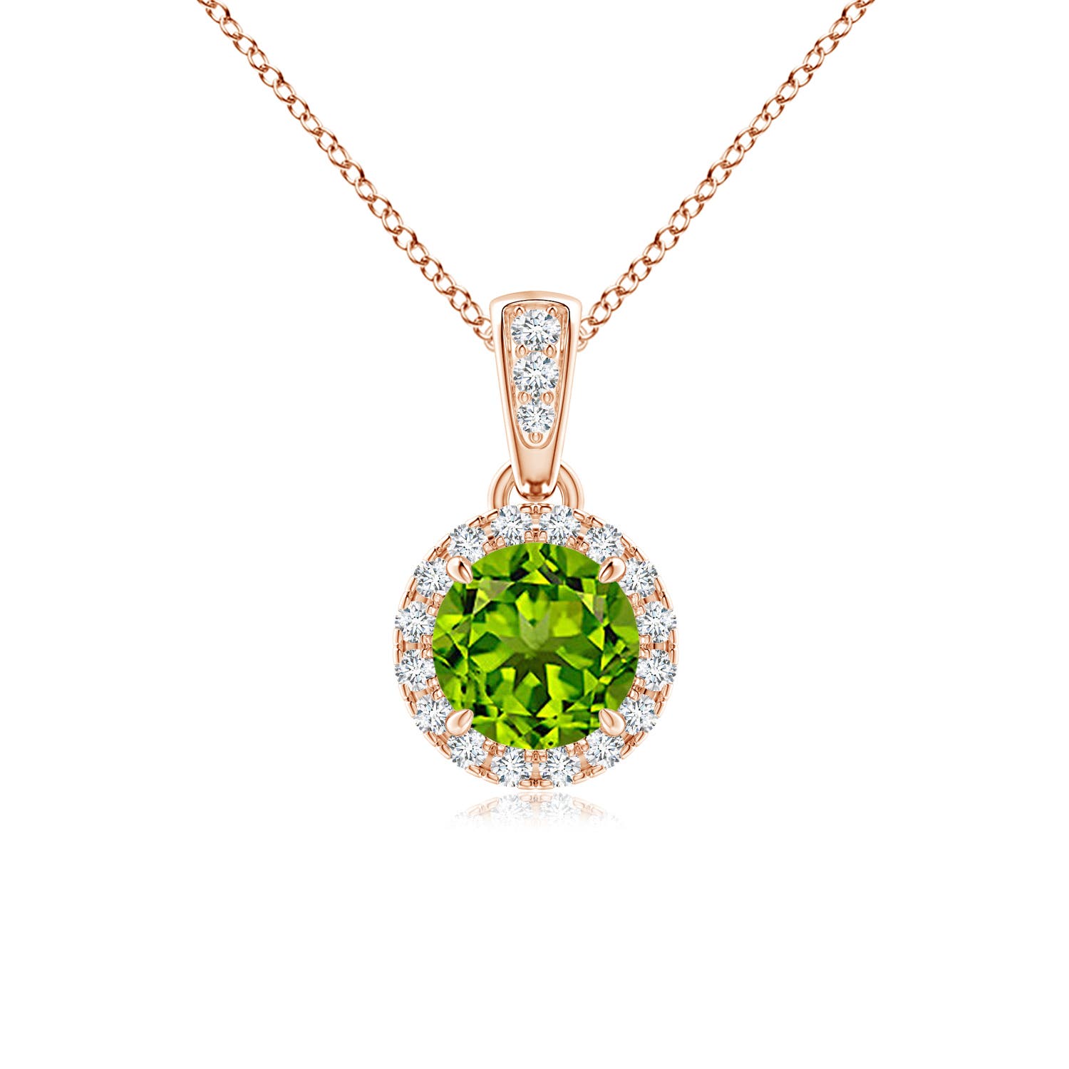 AAAA - Peridot / 0.63 CT / 14 KT Rose Gold