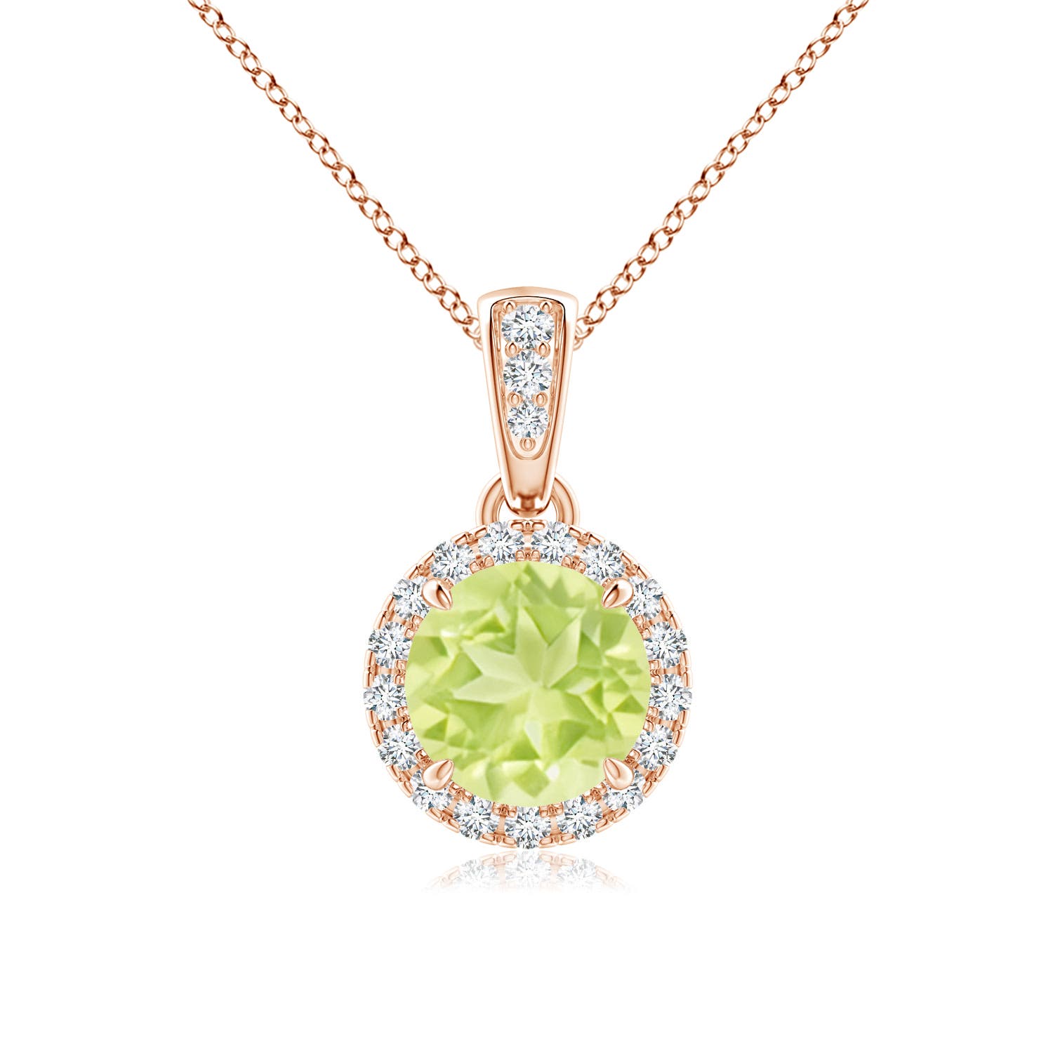 A - Peridot / 1.08 CT / 14 KT Rose Gold