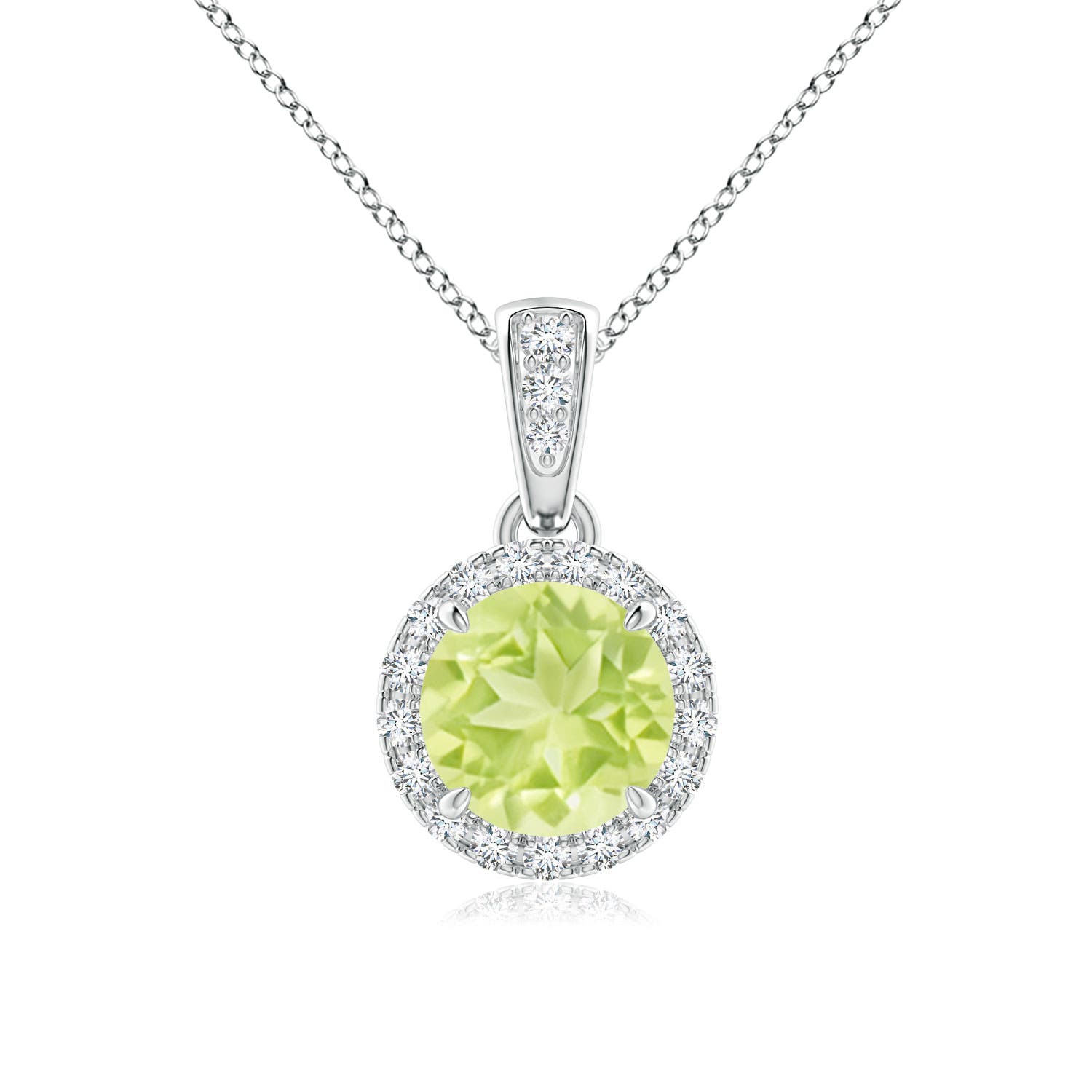 A - Peridot / 1.08 CT / 14 KT White Gold