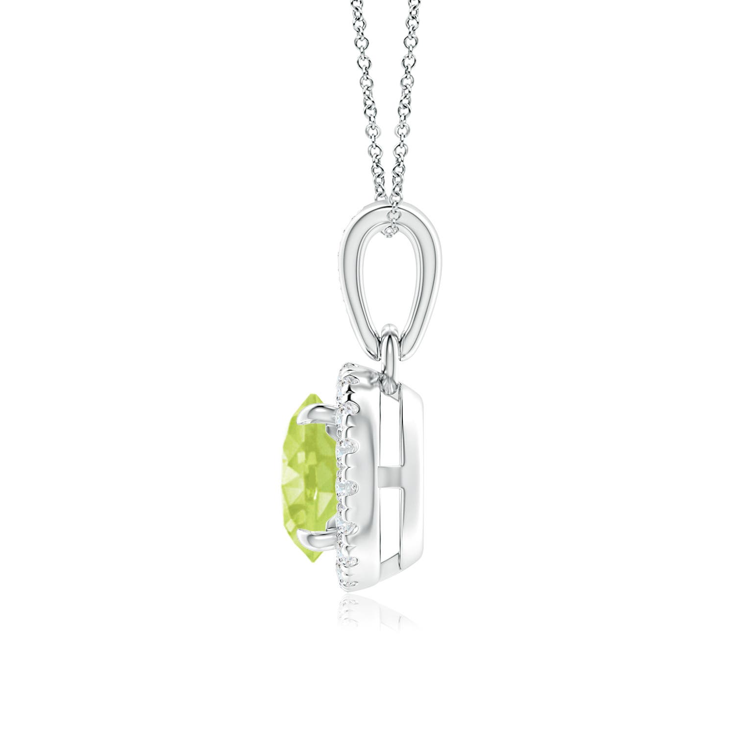 A - Peridot / 1.08 CT / 14 KT White Gold