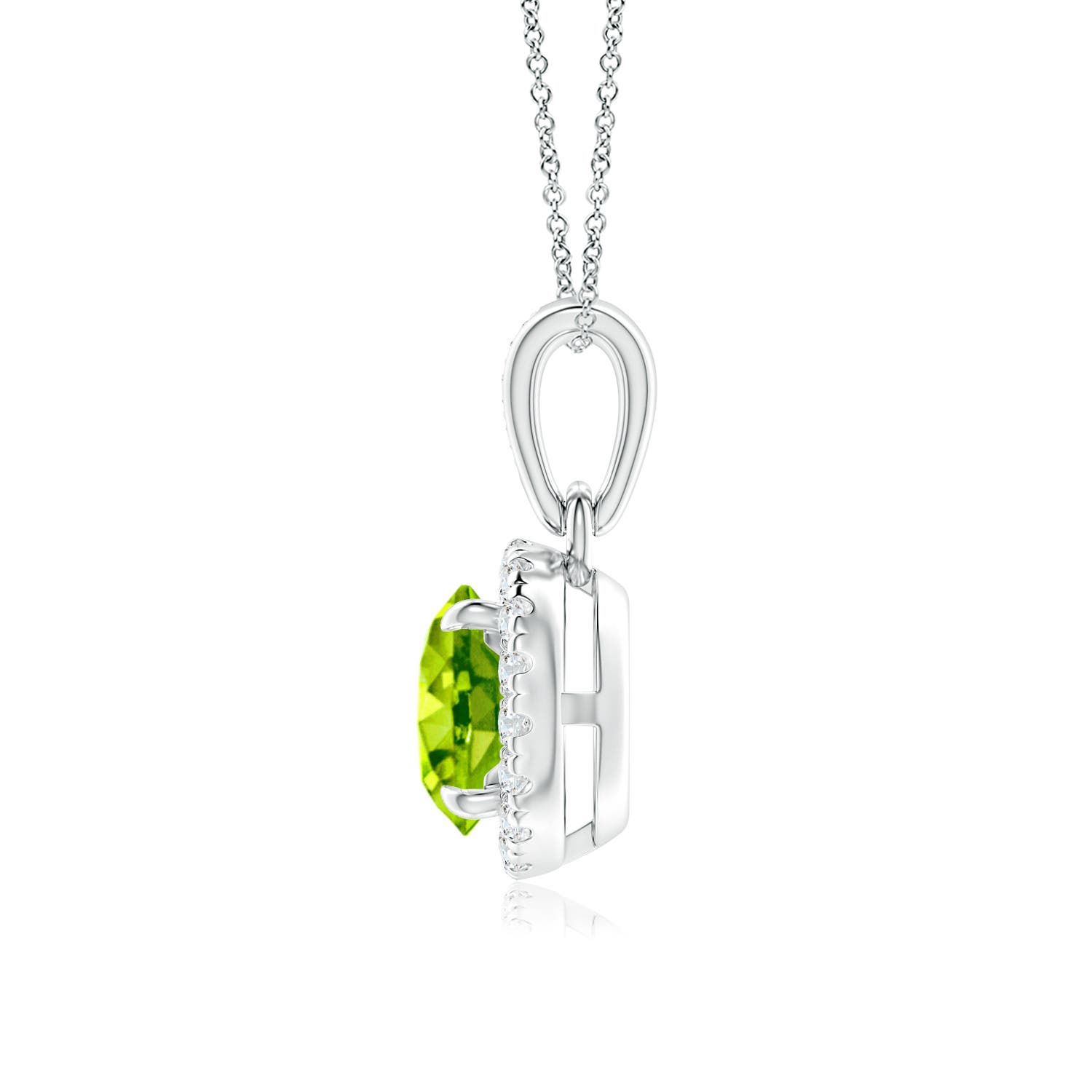 AAA - Peridot / 1.08 CT / 14 KT White Gold