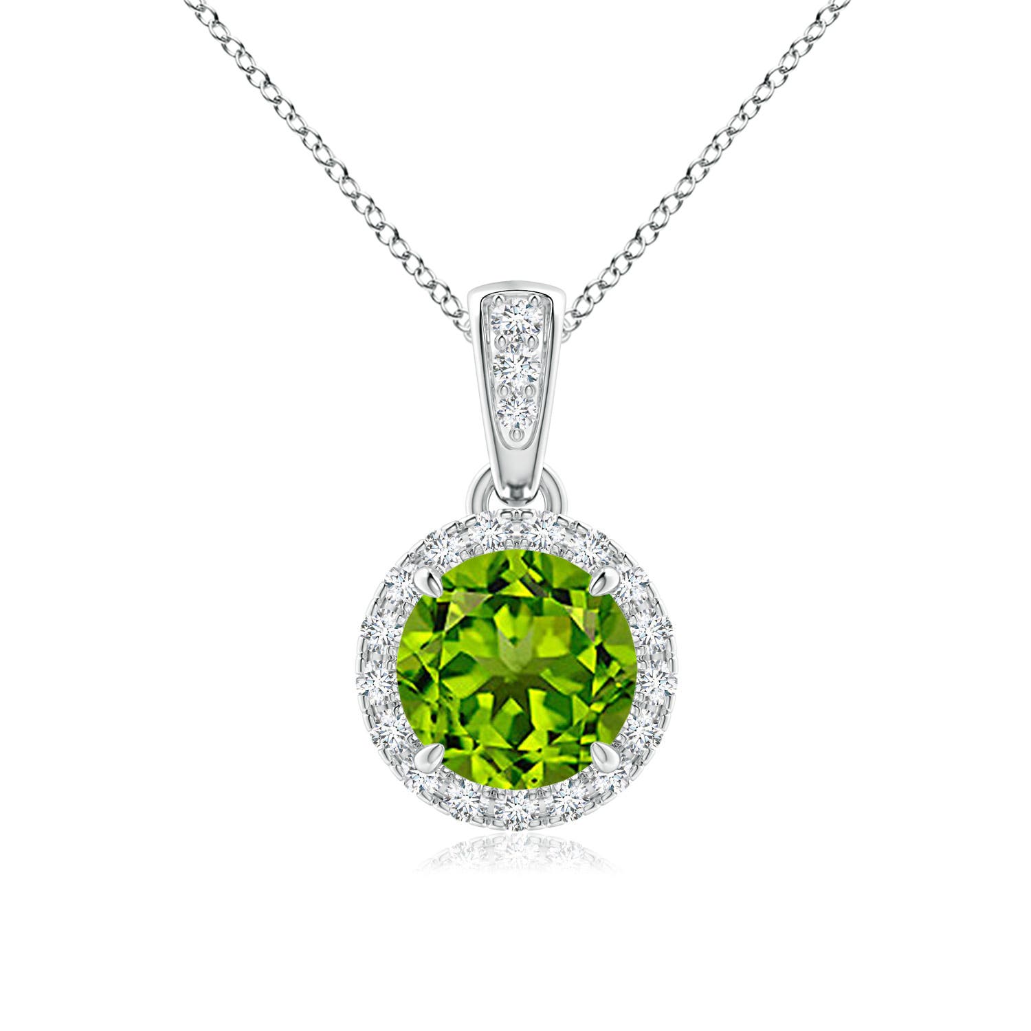 AAAA - Peridot / 1.08 CT / 14 KT White Gold