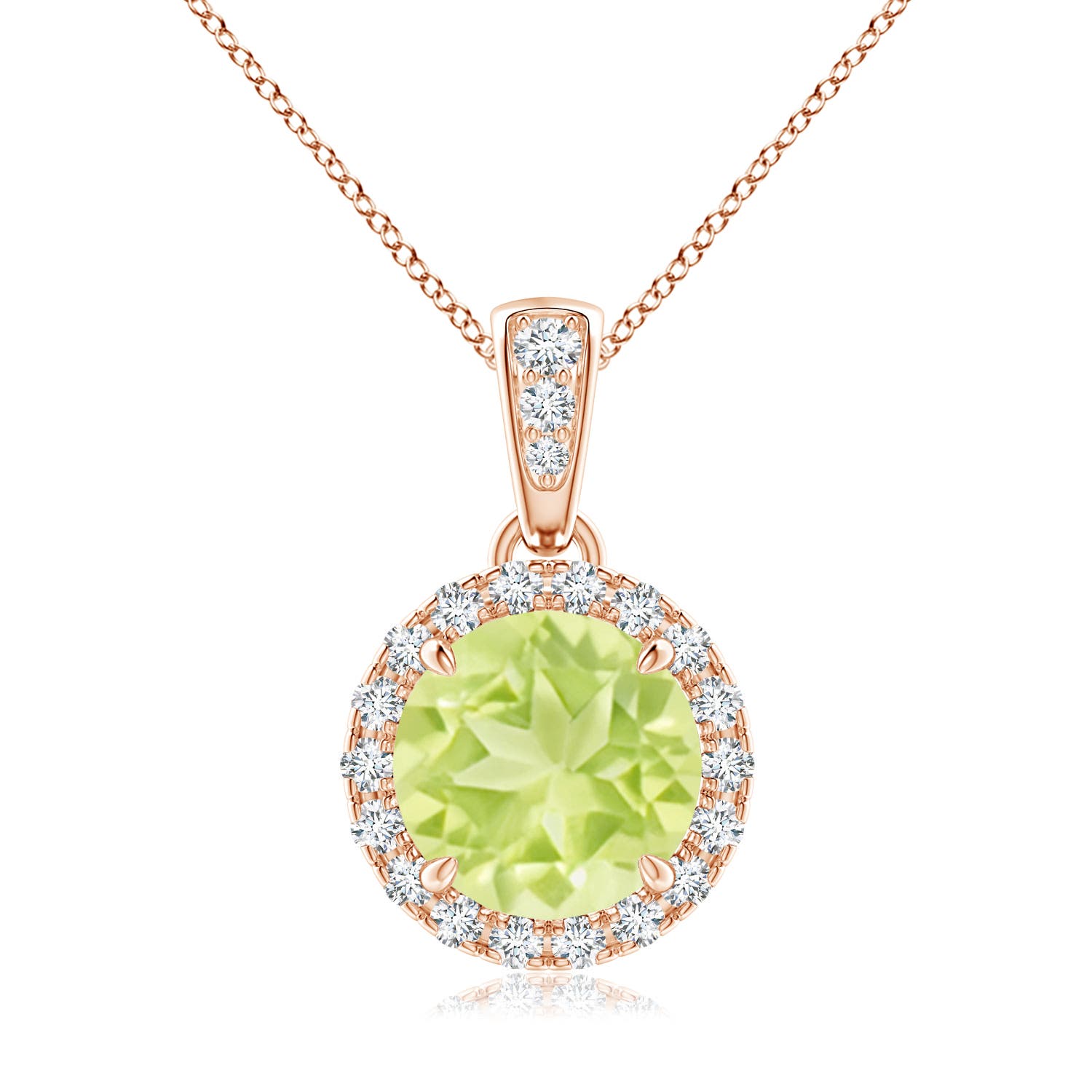 A - Peridot / 1.61 CT / 14 KT Rose Gold