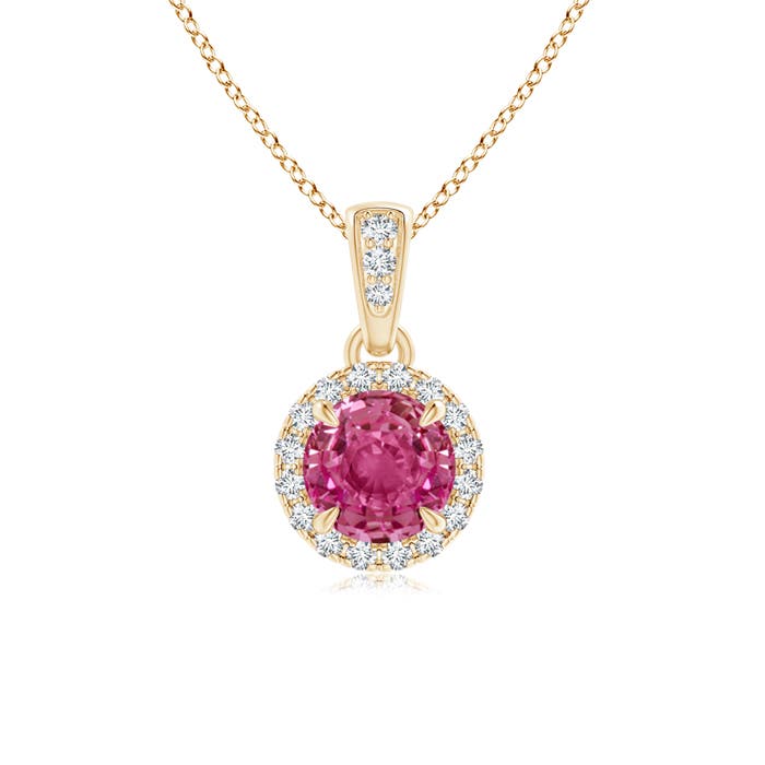 AAAA - Pink Sapphire / 0.68 CT / 14 KT Yellow Gold