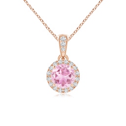 Halo Pink Tourmaline Halo Necklaces and Pendants