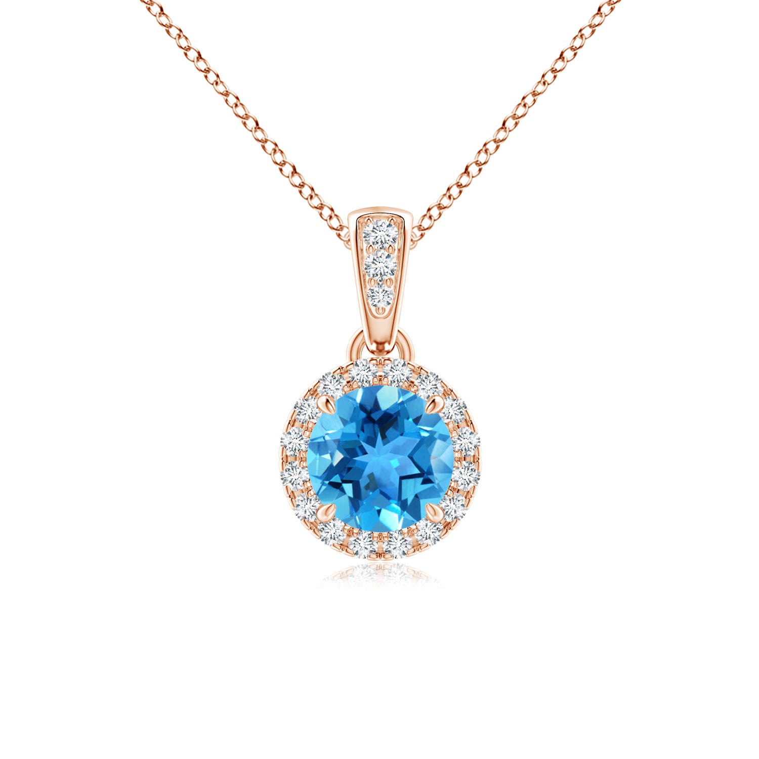 AAA - Swiss Blue Topaz / 0.68 CT / 14 KT Rose Gold