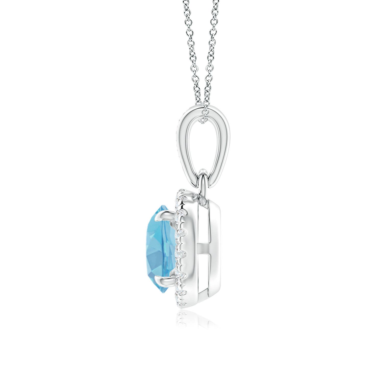 A - Swiss Blue Topaz / 1.08 CT / 14 KT White Gold