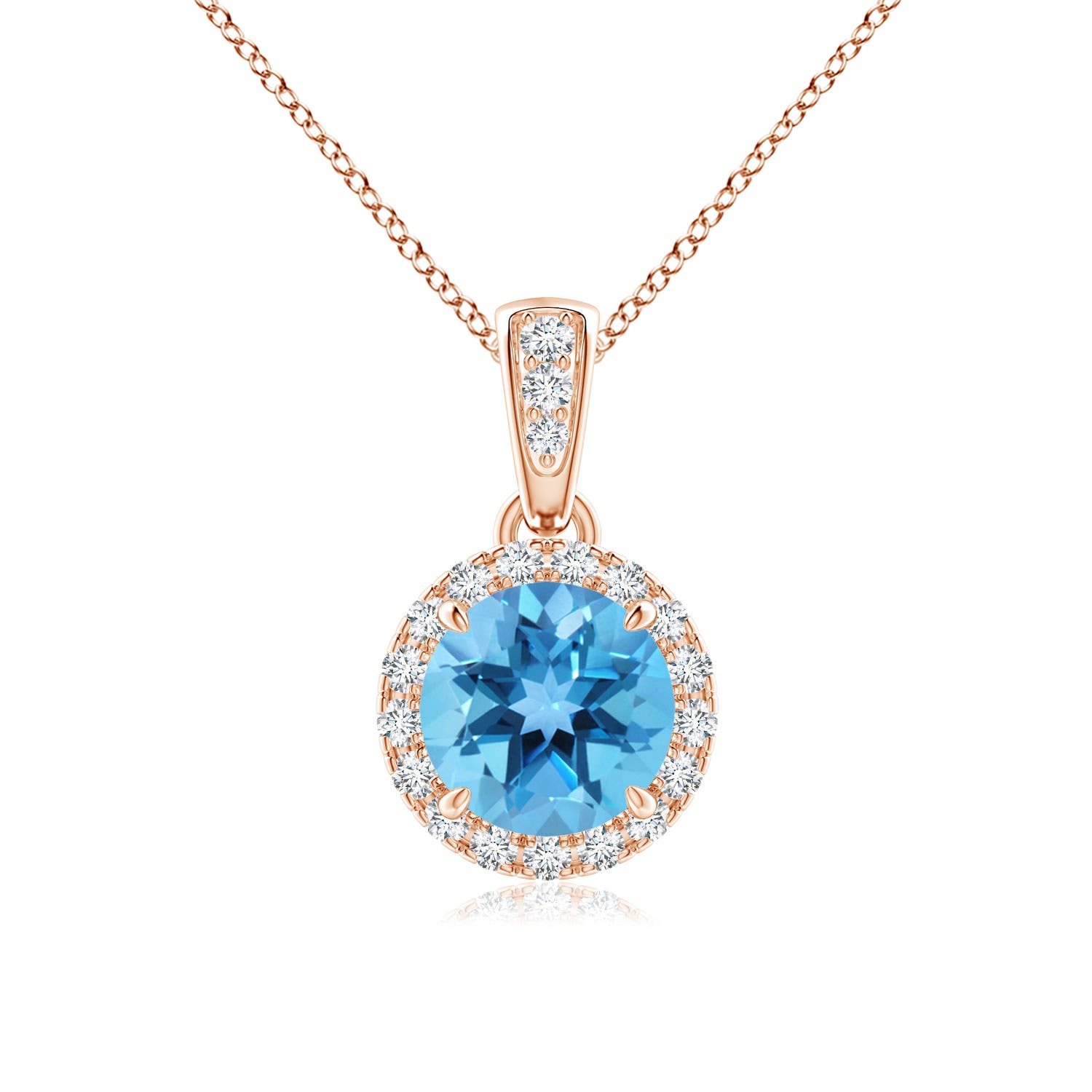 AA - Swiss Blue Topaz / 1.08 CT / 14 KT Rose Gold