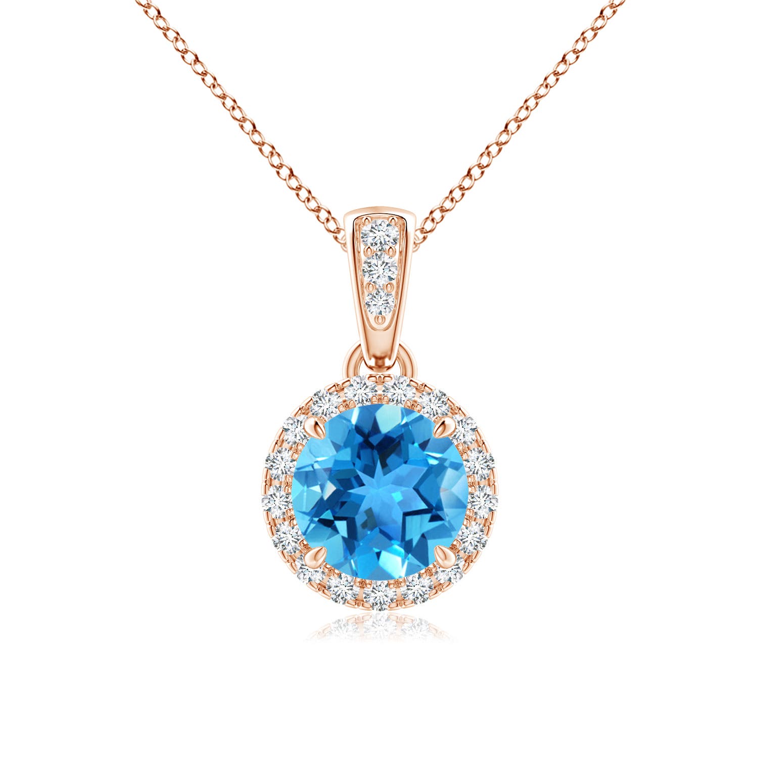 AAA - Swiss Blue Topaz / 1.08 CT / 14 KT Rose Gold