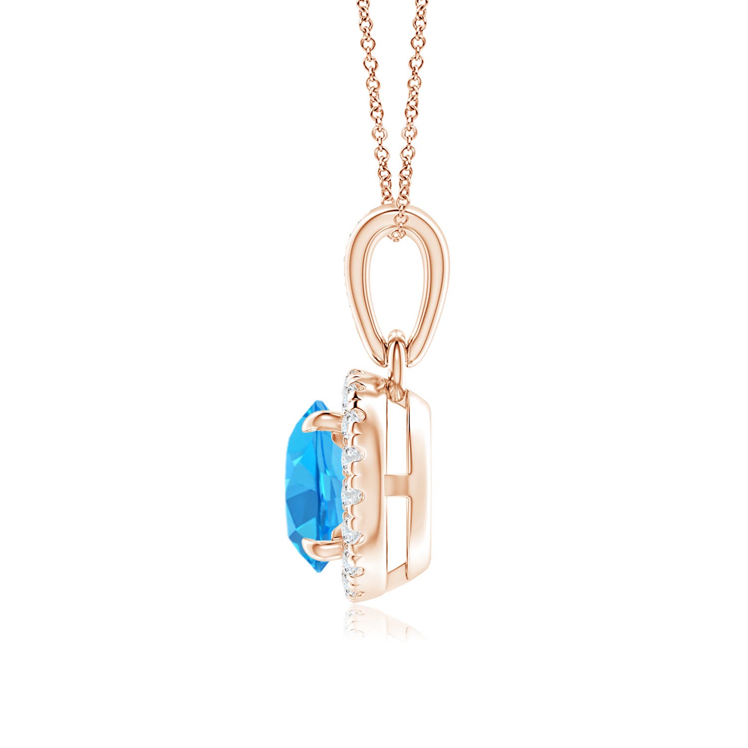 AAA - Swiss Blue Topaz / 1.08 CT / 14 KT Rose Gold