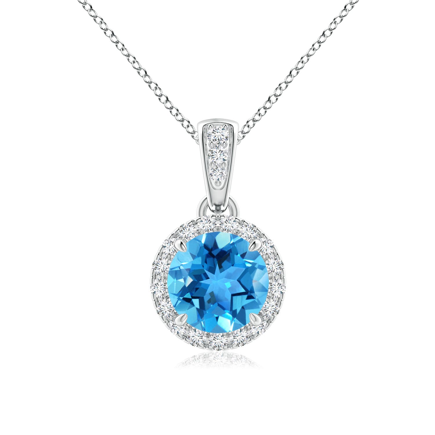 AAA - Swiss Blue Topaz / 1.08 CT / 14 KT White Gold