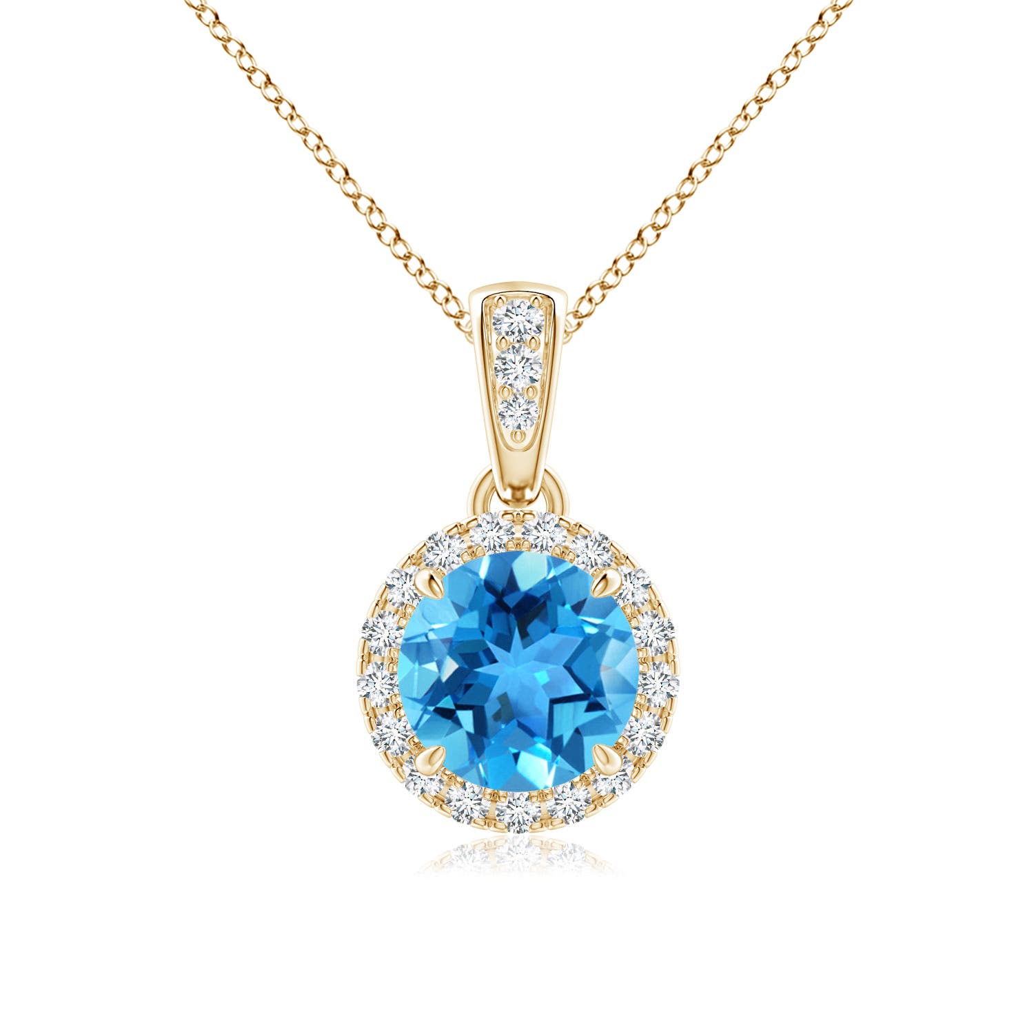 AAA - Swiss Blue Topaz / 1.08 CT / 14 KT Yellow Gold