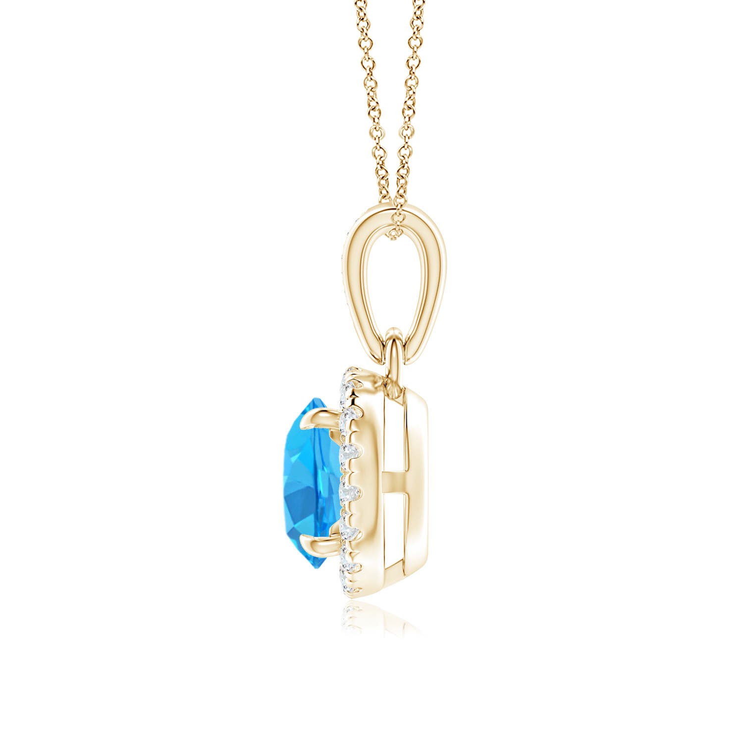 AAA - Swiss Blue Topaz / 1.08 CT / 14 KT Yellow Gold