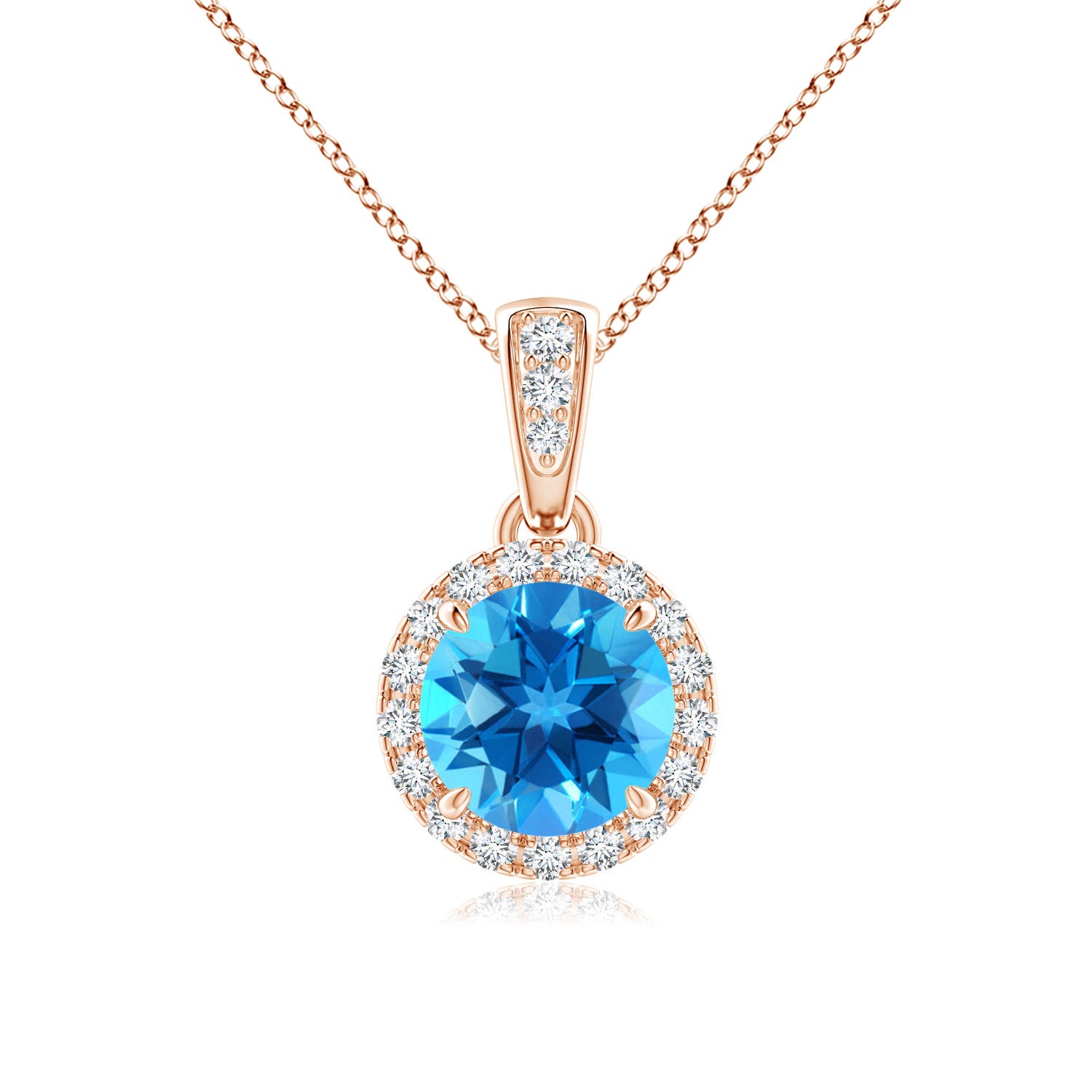 AAAA - Swiss Blue Topaz / 1.08 CT / 14 KT Rose Gold