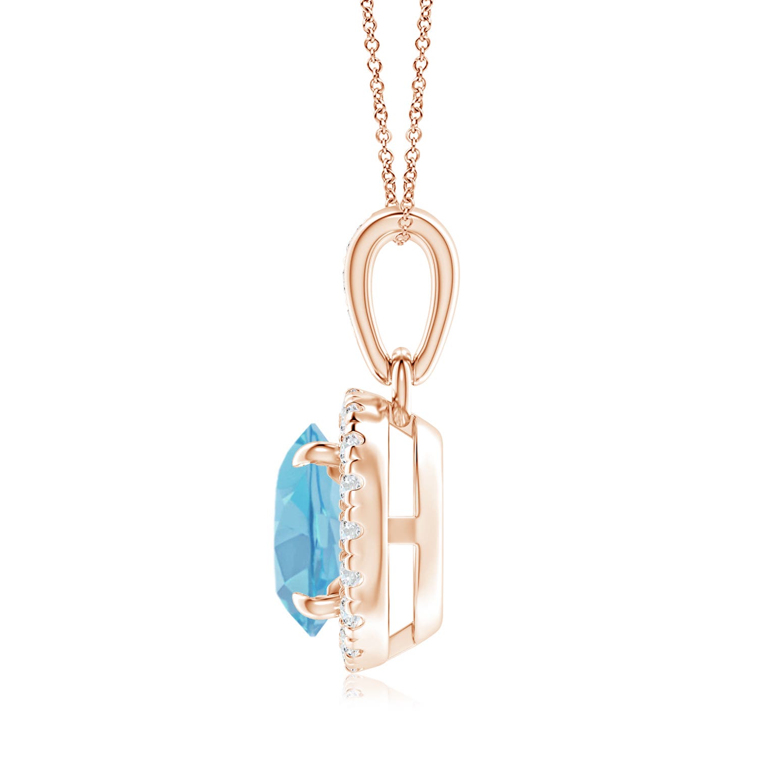 A - Swiss Blue Topaz / 1.76 CT / 14 KT Rose Gold