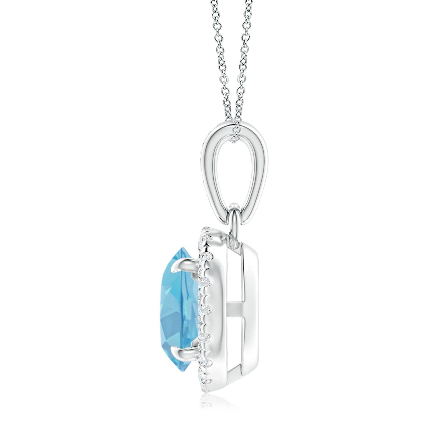 A - Swiss Blue Topaz / 1.76 CT / 14 KT White Gold