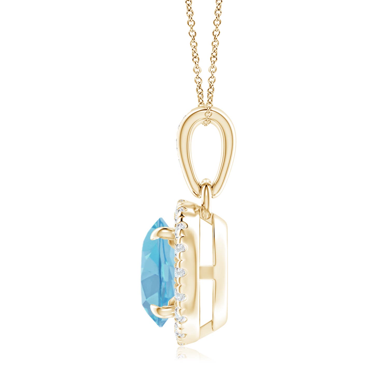 A - Swiss Blue Topaz / 1.76 CT / 14 KT Yellow Gold