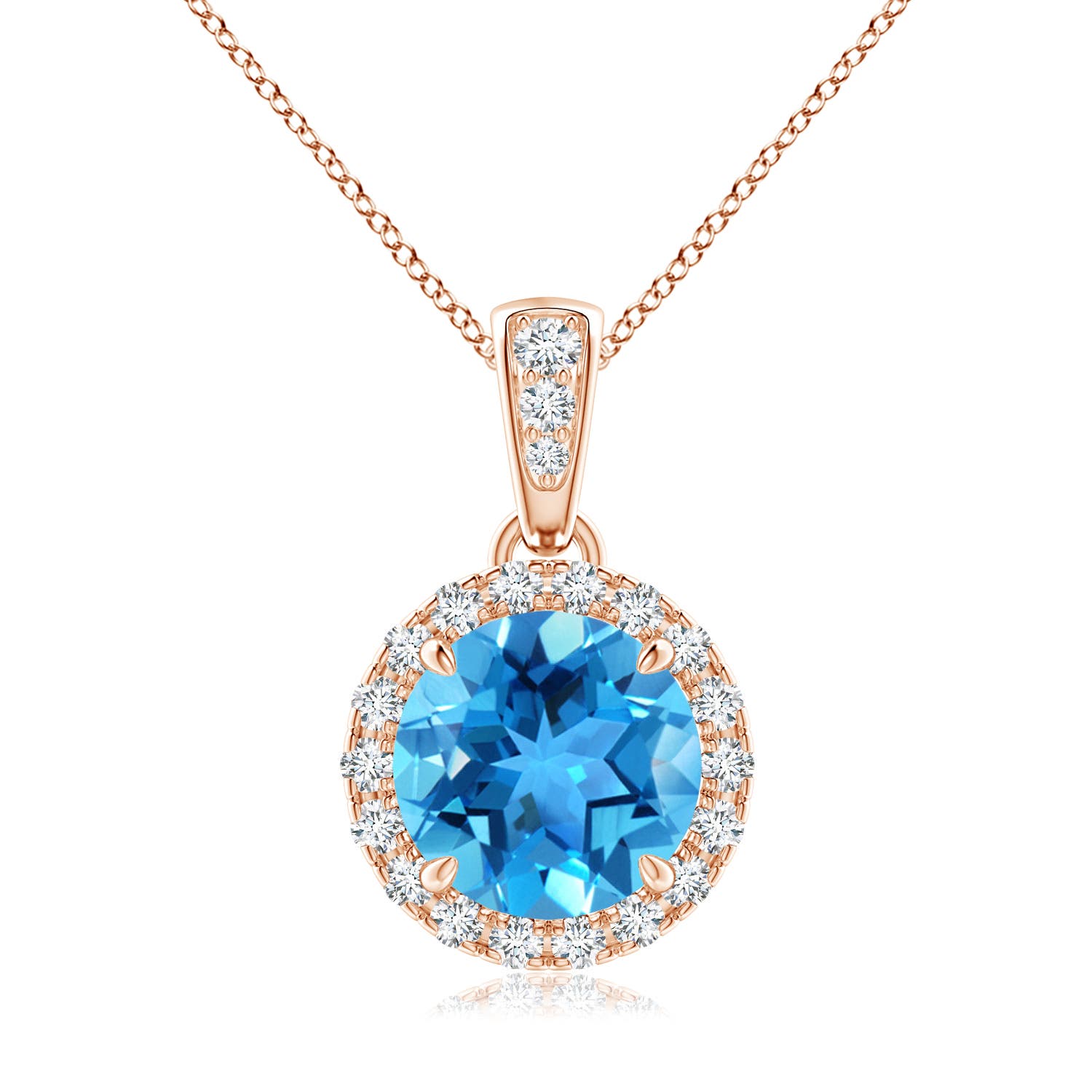 AAA - Swiss Blue Topaz / 1.76 CT / 14 KT Rose Gold