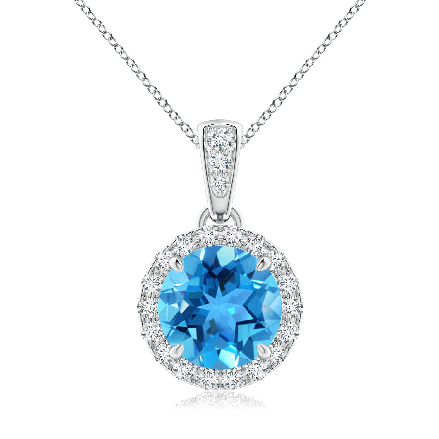 AAA - Swiss Blue Topaz / 1.76 CT / 14 KT White Gold