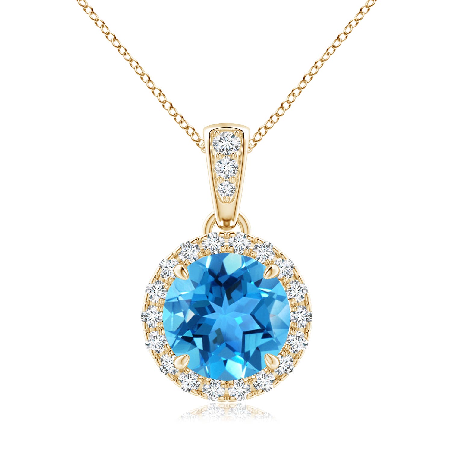 AAA - Swiss Blue Topaz / 1.76 CT / 14 KT Yellow Gold