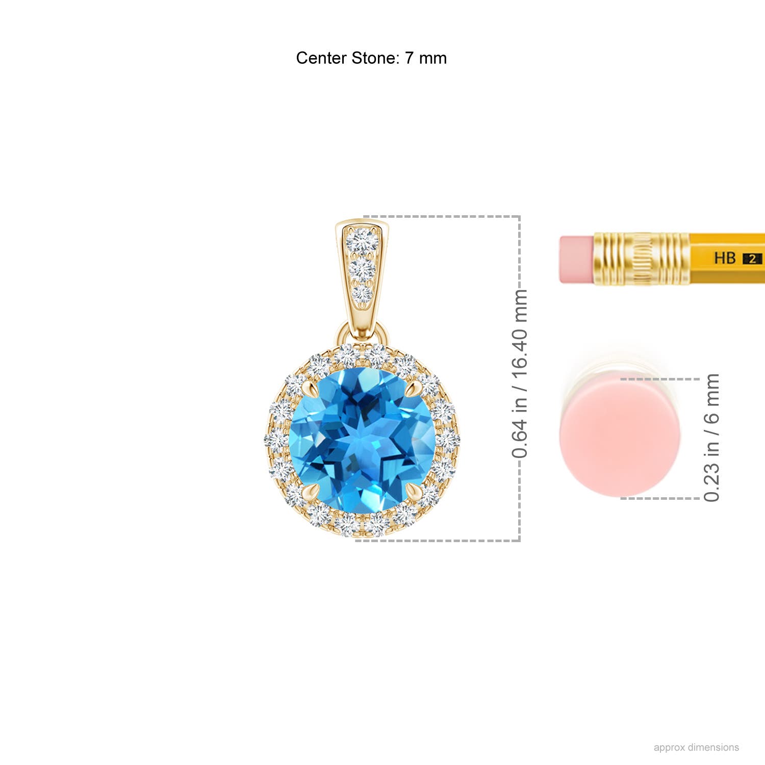 AAA - Swiss Blue Topaz / 1.76 CT / 14 KT Yellow Gold