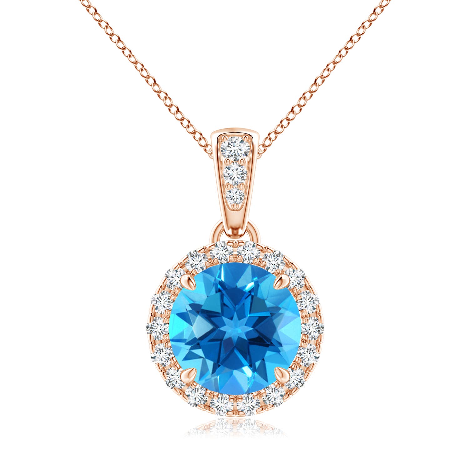 AAAA - Swiss Blue Topaz / 1.76 CT / 14 KT Rose Gold