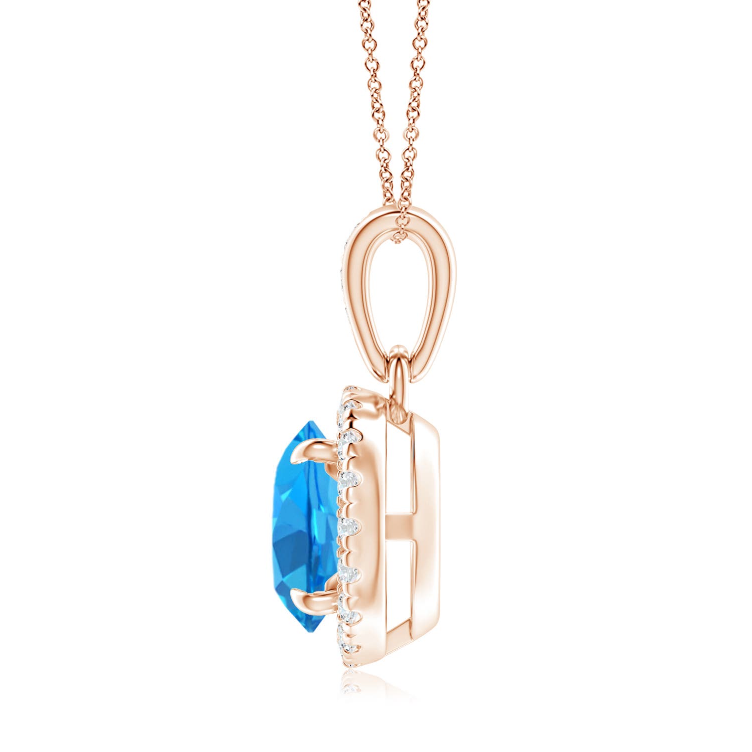 AAAA - Swiss Blue Topaz / 1.76 CT / 14 KT Rose Gold