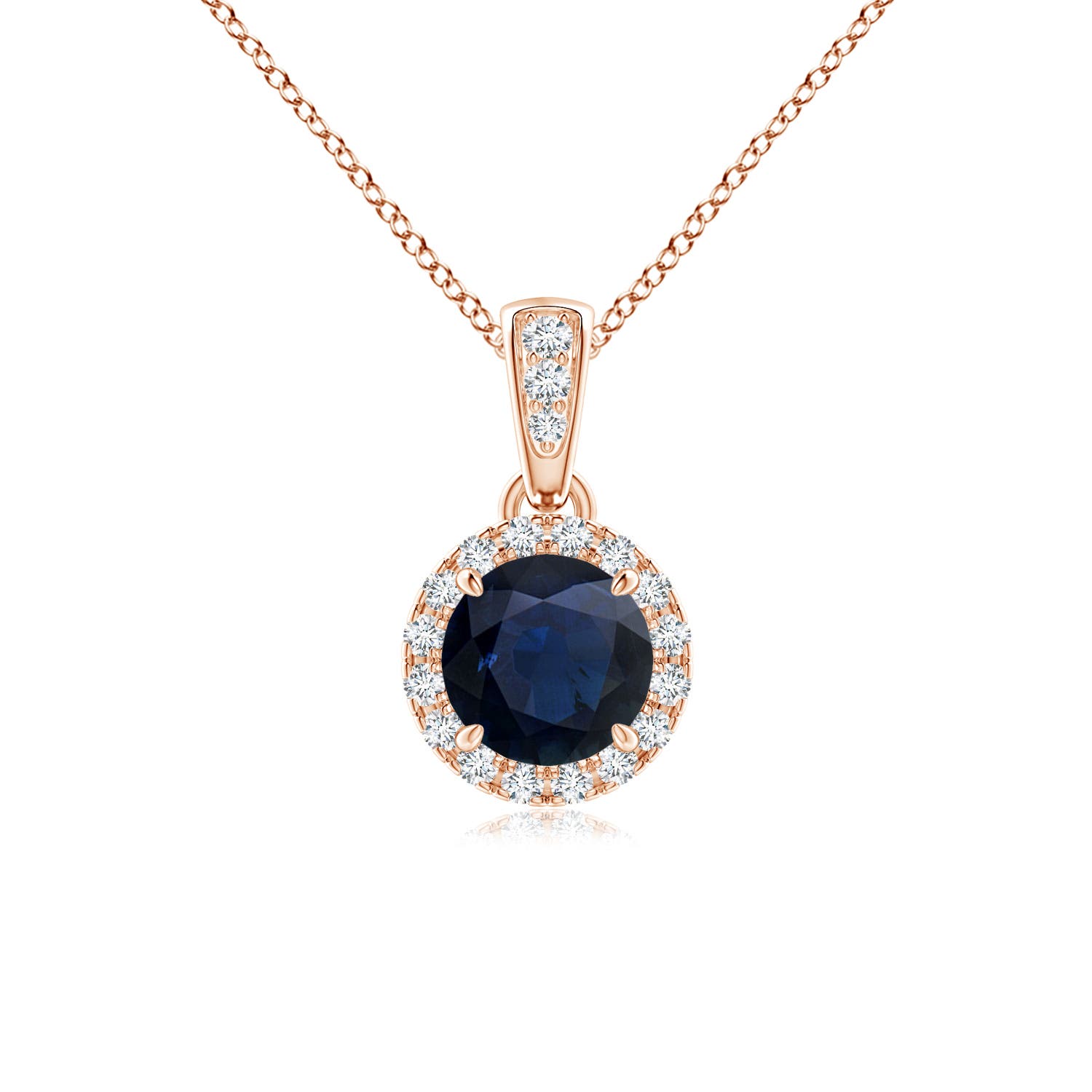 A - Blue Sapphire / 0.68 CT / 14 KT Rose Gold