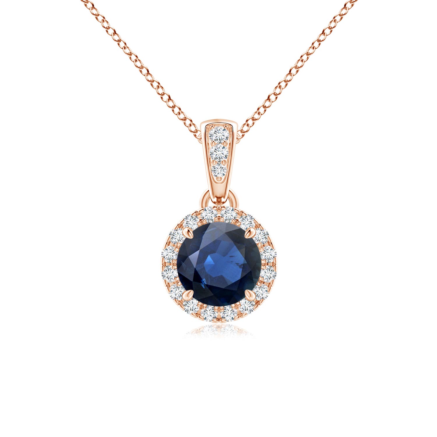 AA - Blue Sapphire / 0.68 CT / 14 KT Rose Gold