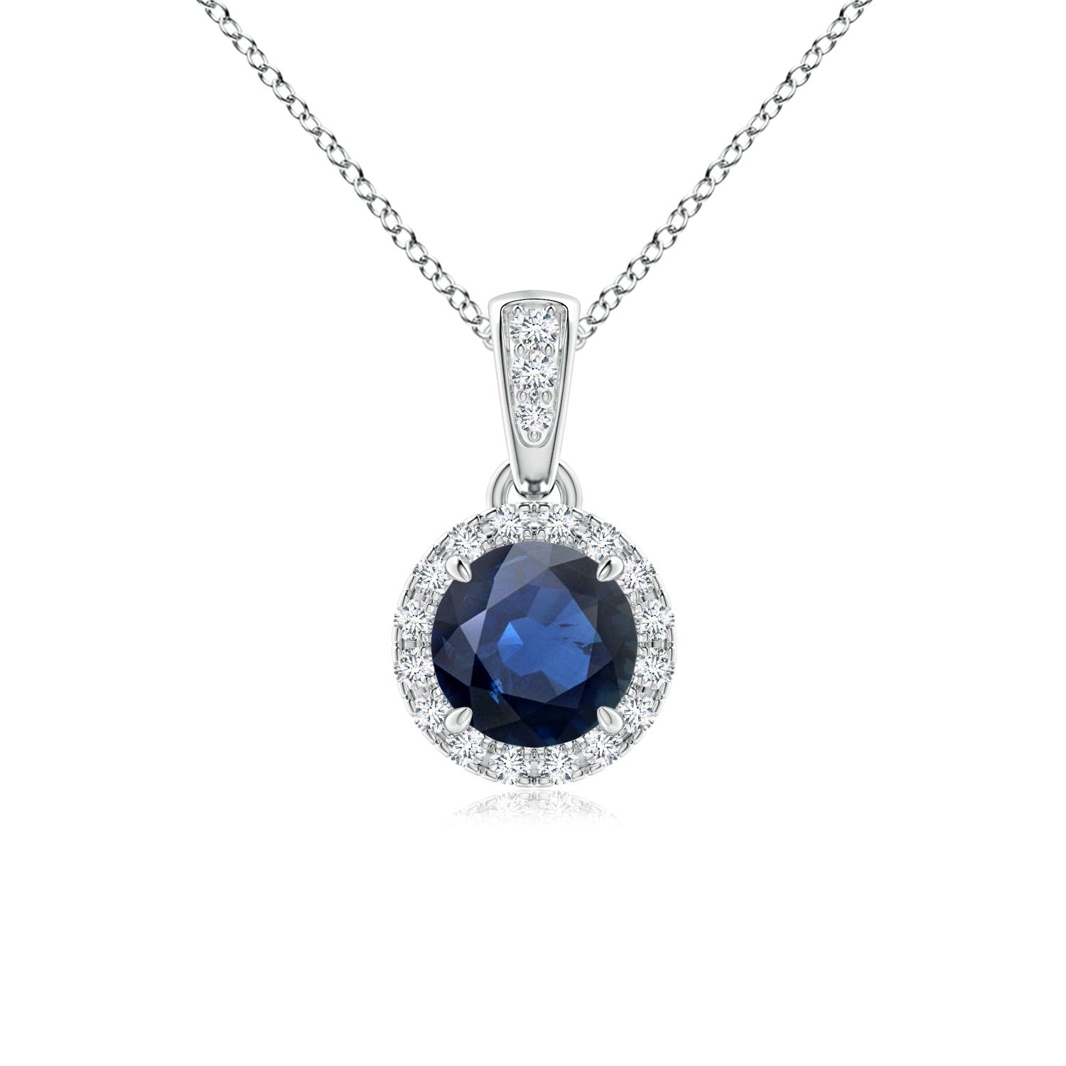 AA - Blue Sapphire / 0.68 CT / 14 KT White Gold