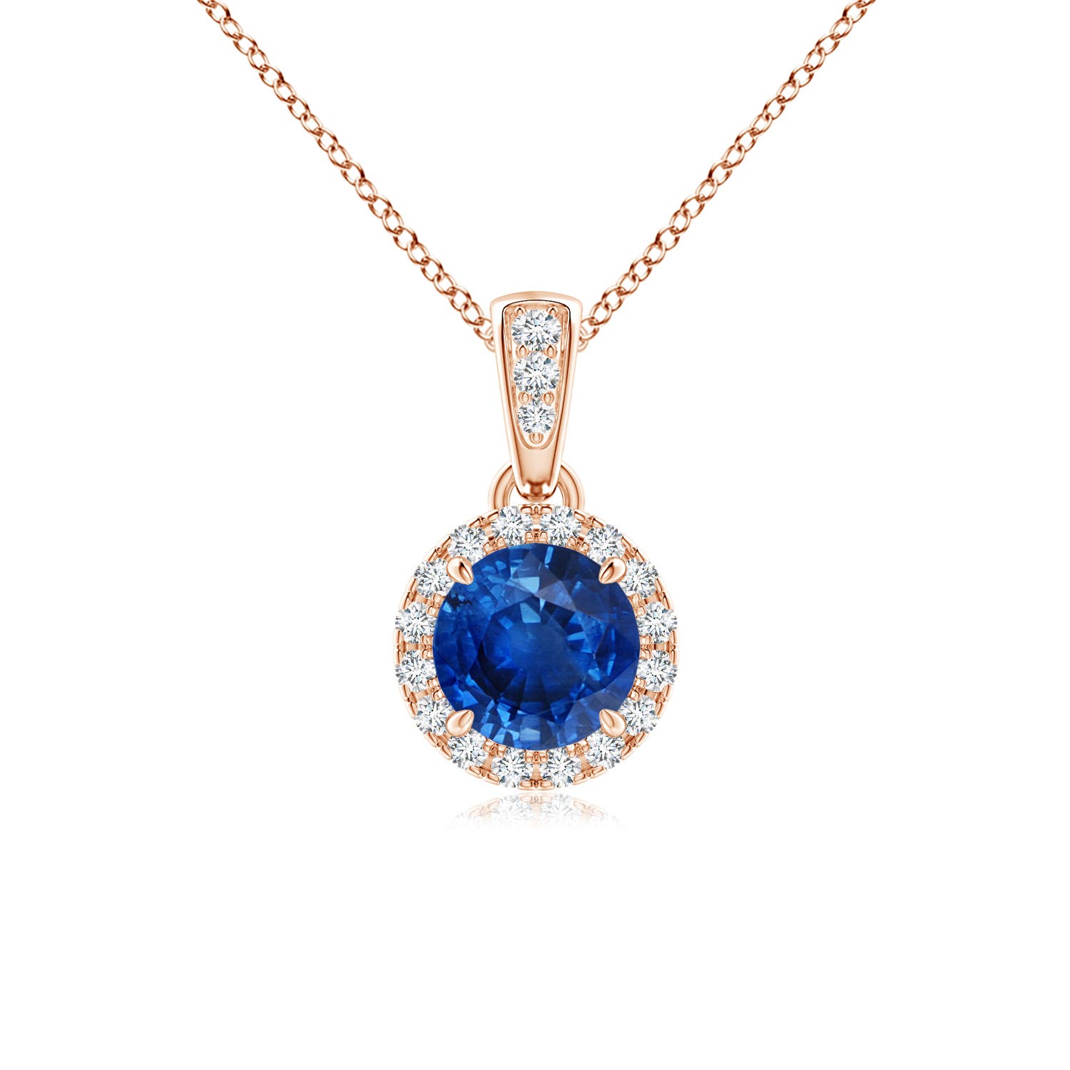 AAA - Blue Sapphire / 0.68 CT / 14 KT Rose Gold