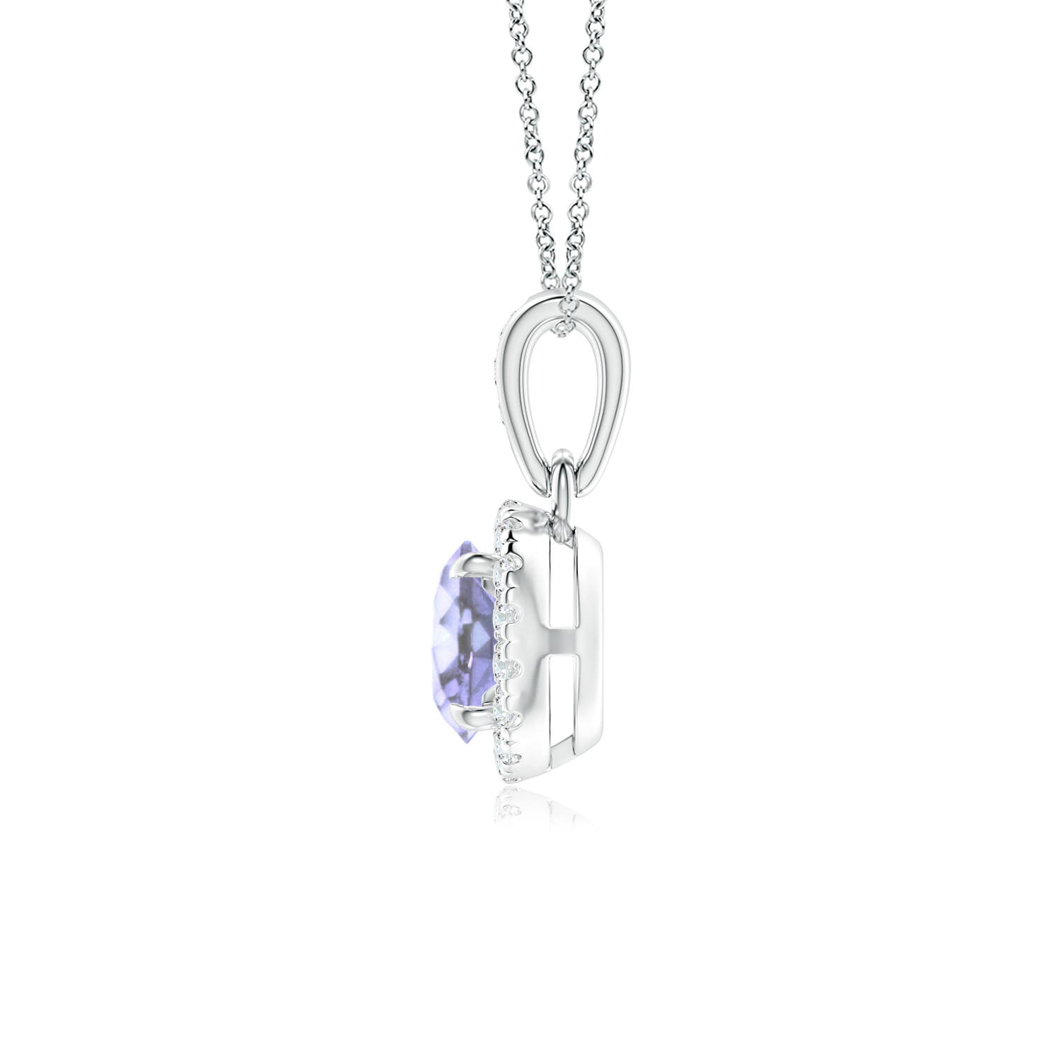 A - Tanzanite / 0.58 CT / 14 KT White Gold