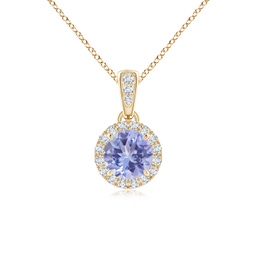 Halo Yellow Gold Tanzanite Necklaces & Pendants