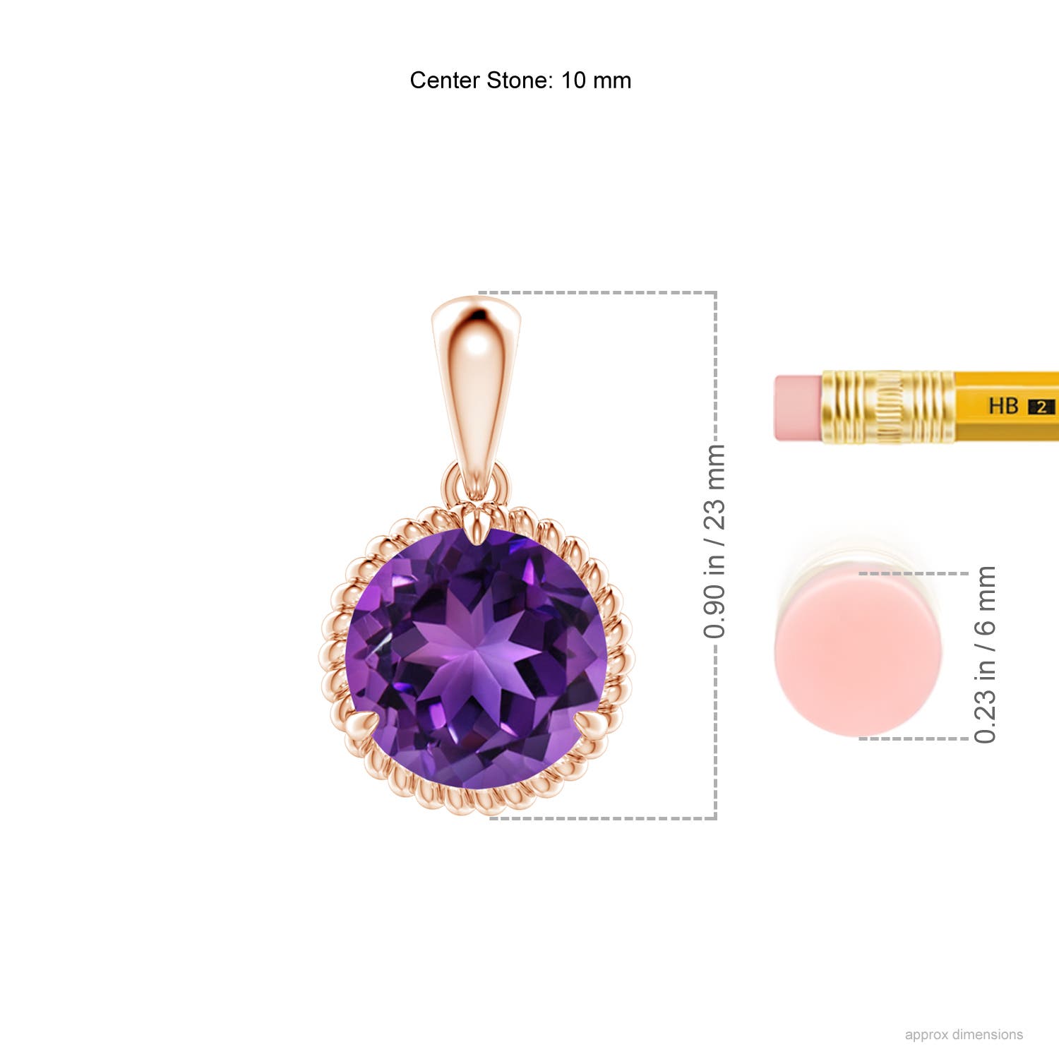 AAAA - Amethyst / 3.2 CT / 14 KT Rose Gold