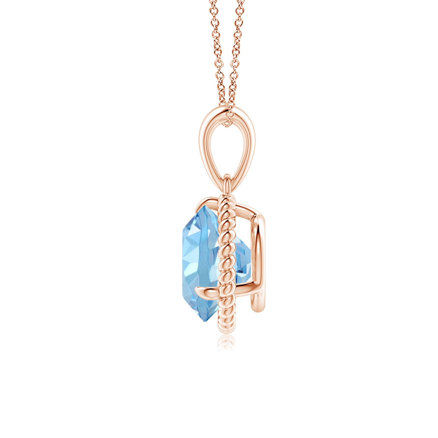 AAAA - Aquamarine / 1.6 CT / 14 KT Rose Gold