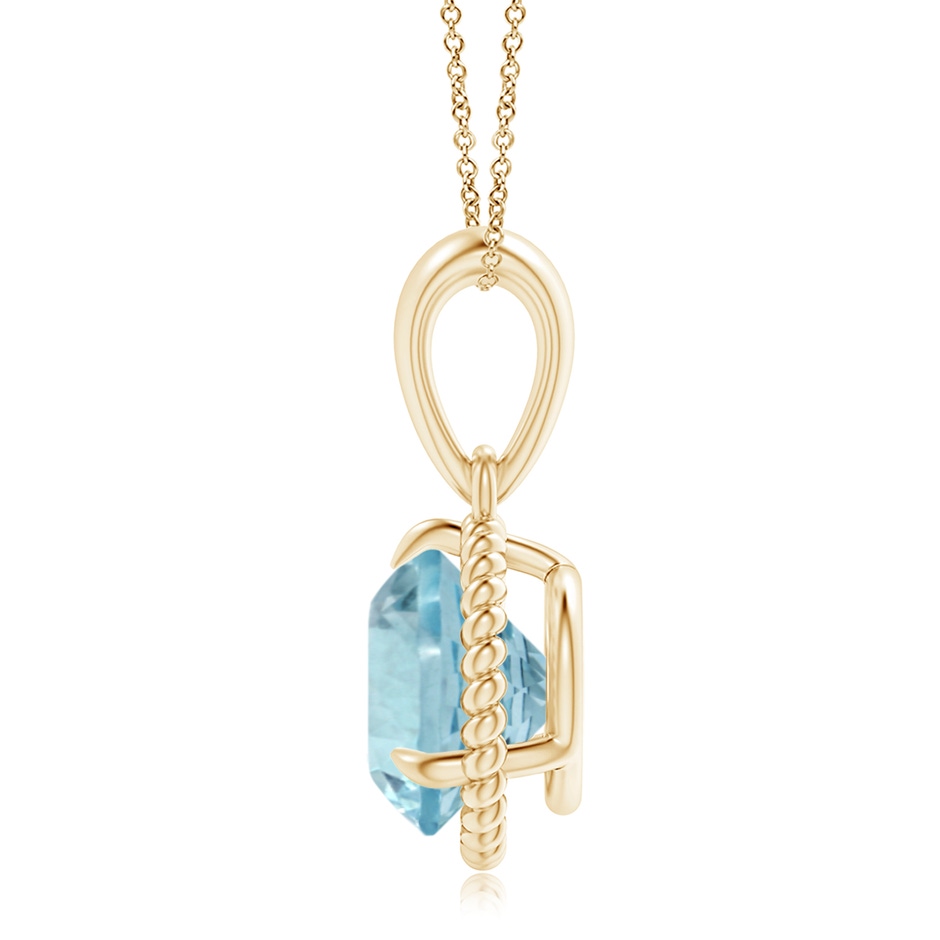 11.10x10.85x6.44mm AA GIA Certified Rope-Framed Aquamarine Solitaire Pendant in Yellow Gold side 199