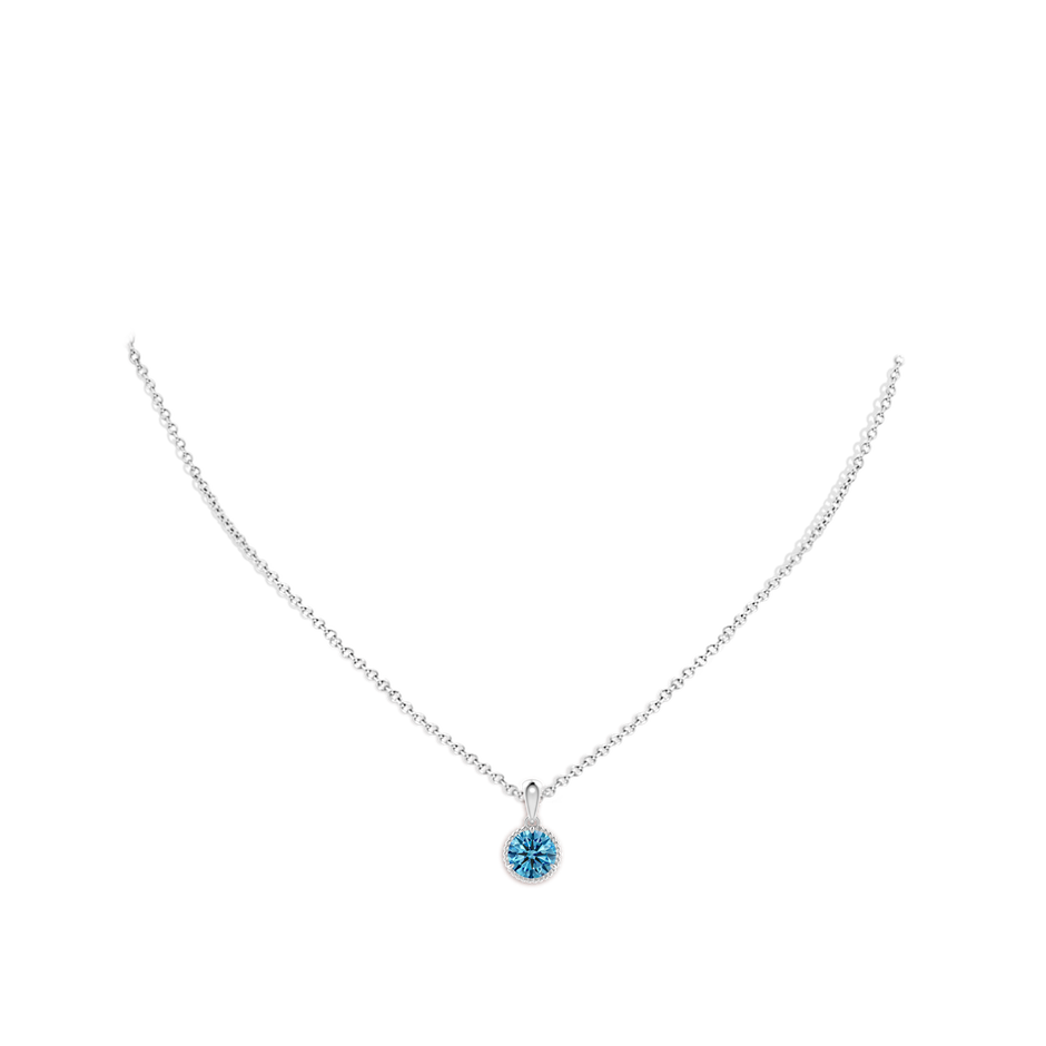 5.1mm AAAA Rope-Framed Claw-Set Fancy Intense Blue Diamond Solitaire Pendant in P950 Platinum pen