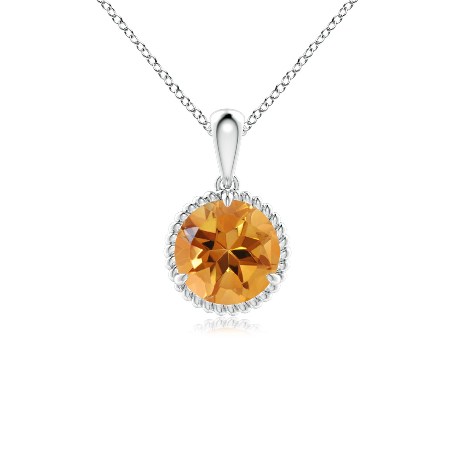 AA - Citrine / 1.25 CT / 14 KT White Gold