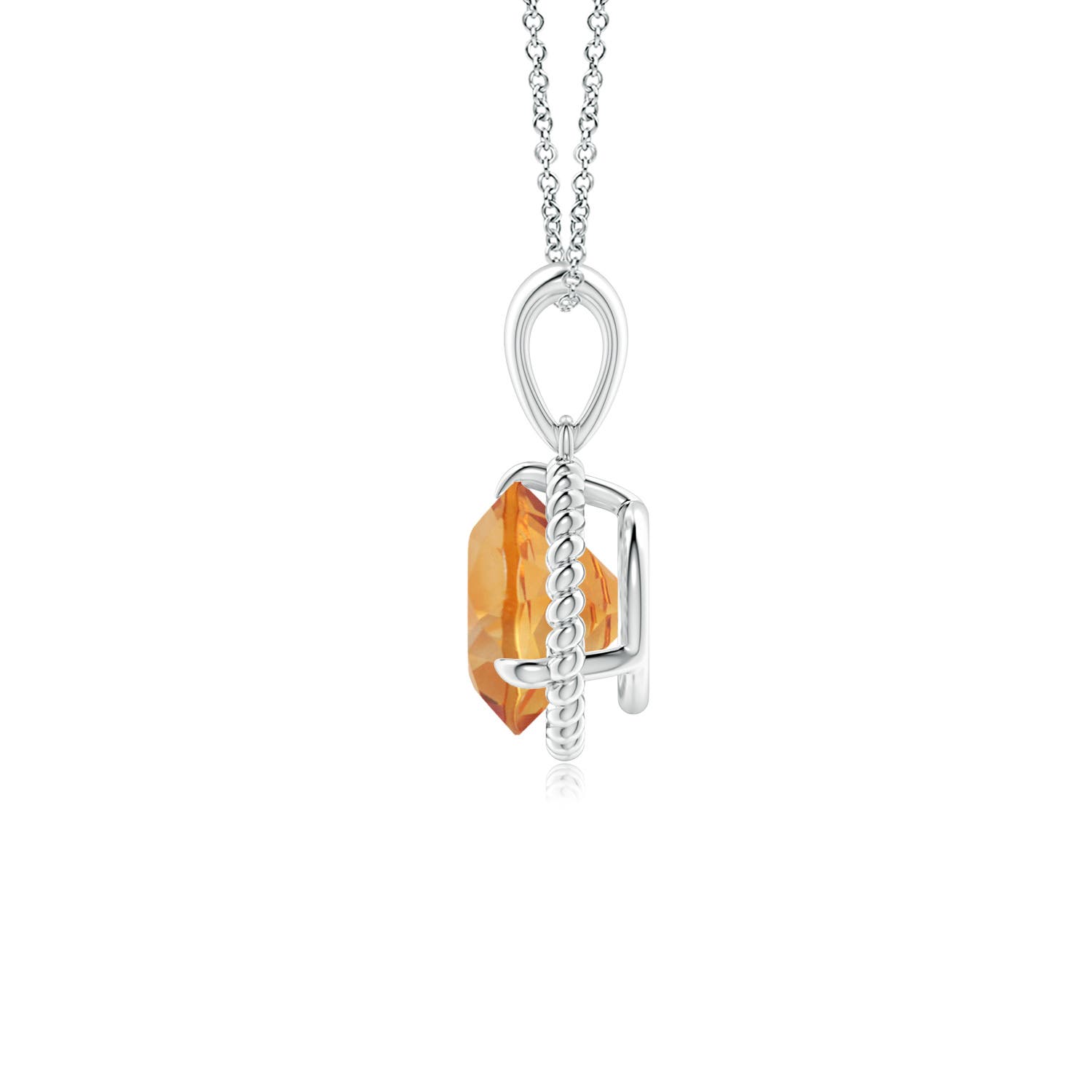 AA - Citrine / 1.25 CT / 14 KT White Gold