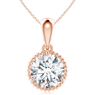 10.1mm GVS2 Rope-Framed Claw-Set Diamond Solitaire Pendant in Rose Gold