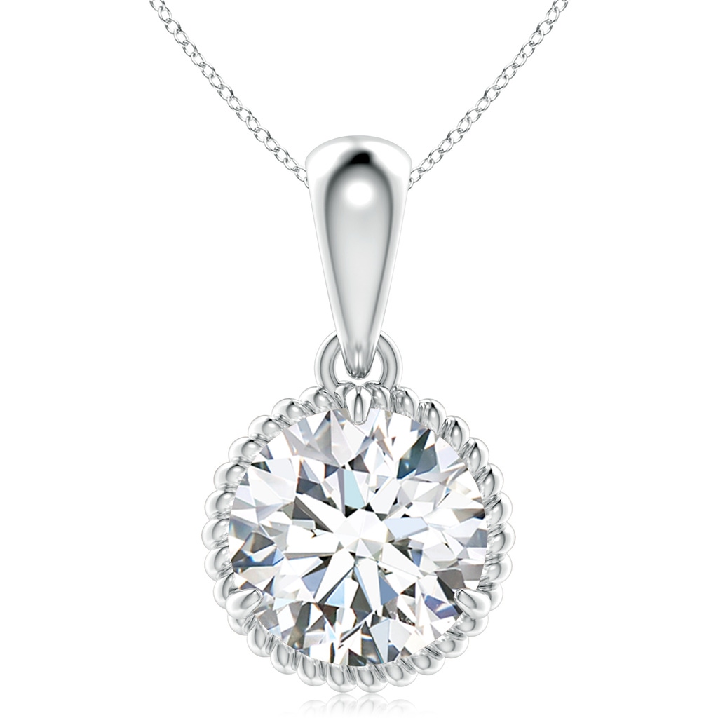 10.1mm GVS2 Rope-Framed Claw-Set Diamond Solitaire Pendant in S999 Silver