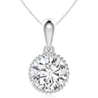 10.1mm HSI2 Rope-Framed Claw-Set Diamond Solitaire Pendant in P950 Platinum