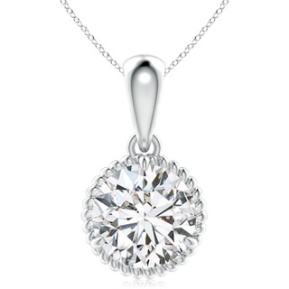 10.1mm HSI2 Rope-Framed Claw-Set Diamond Solitaire Pendant in S999 Silver