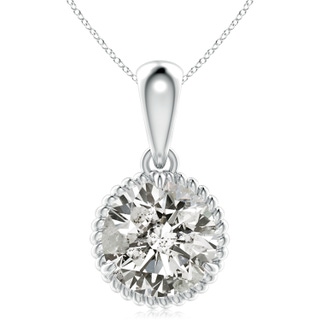 10.1mm KI3 Rope-Framed Claw-Set Diamond Solitaire Pendant in P950 Platinum